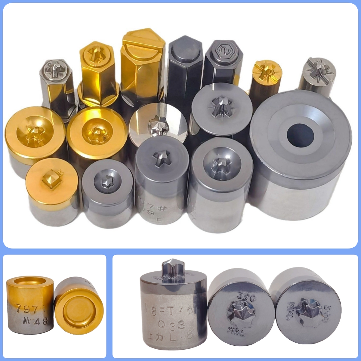 Tin Black/yellow Coated Screw Header Punches